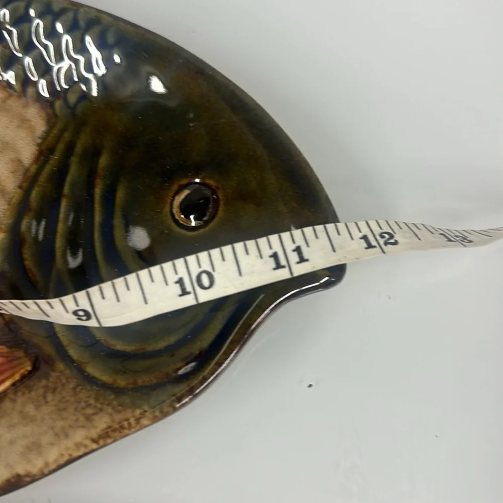 Pier One Hand Painted Porcelain Fish Appetizer Platter Plate Dish set